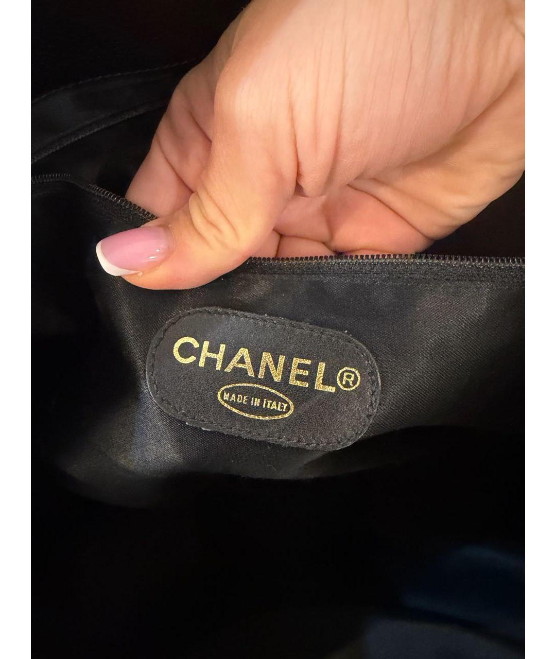 CHANEL Черная кожаная сумка тоут, фото 4