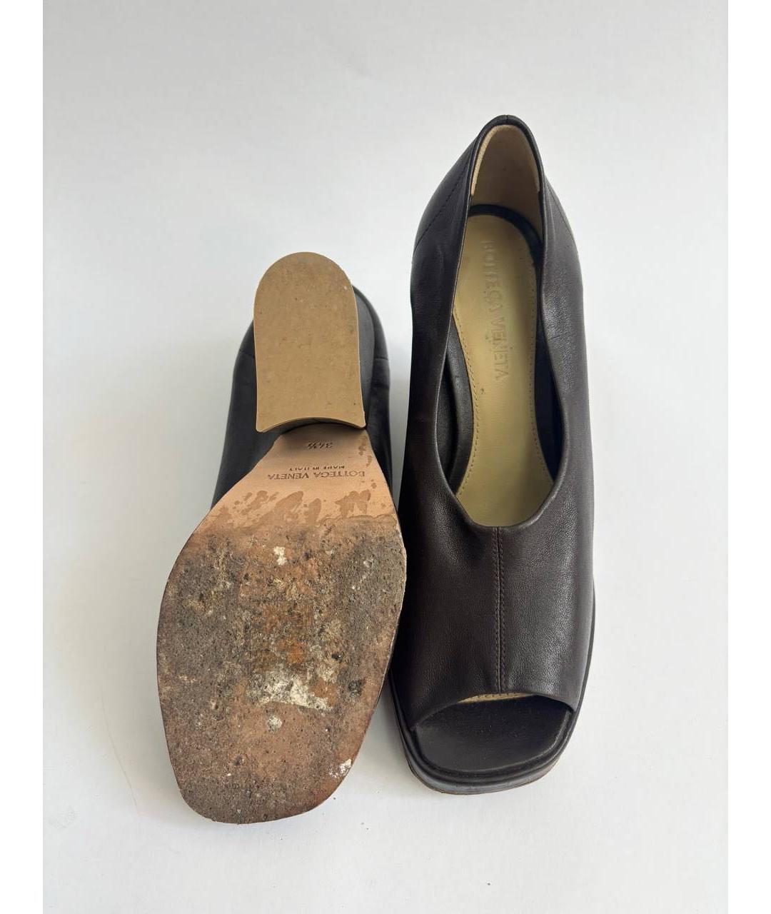 BOTTEGA VENETA Коричневые кожаные туфли, фото 3