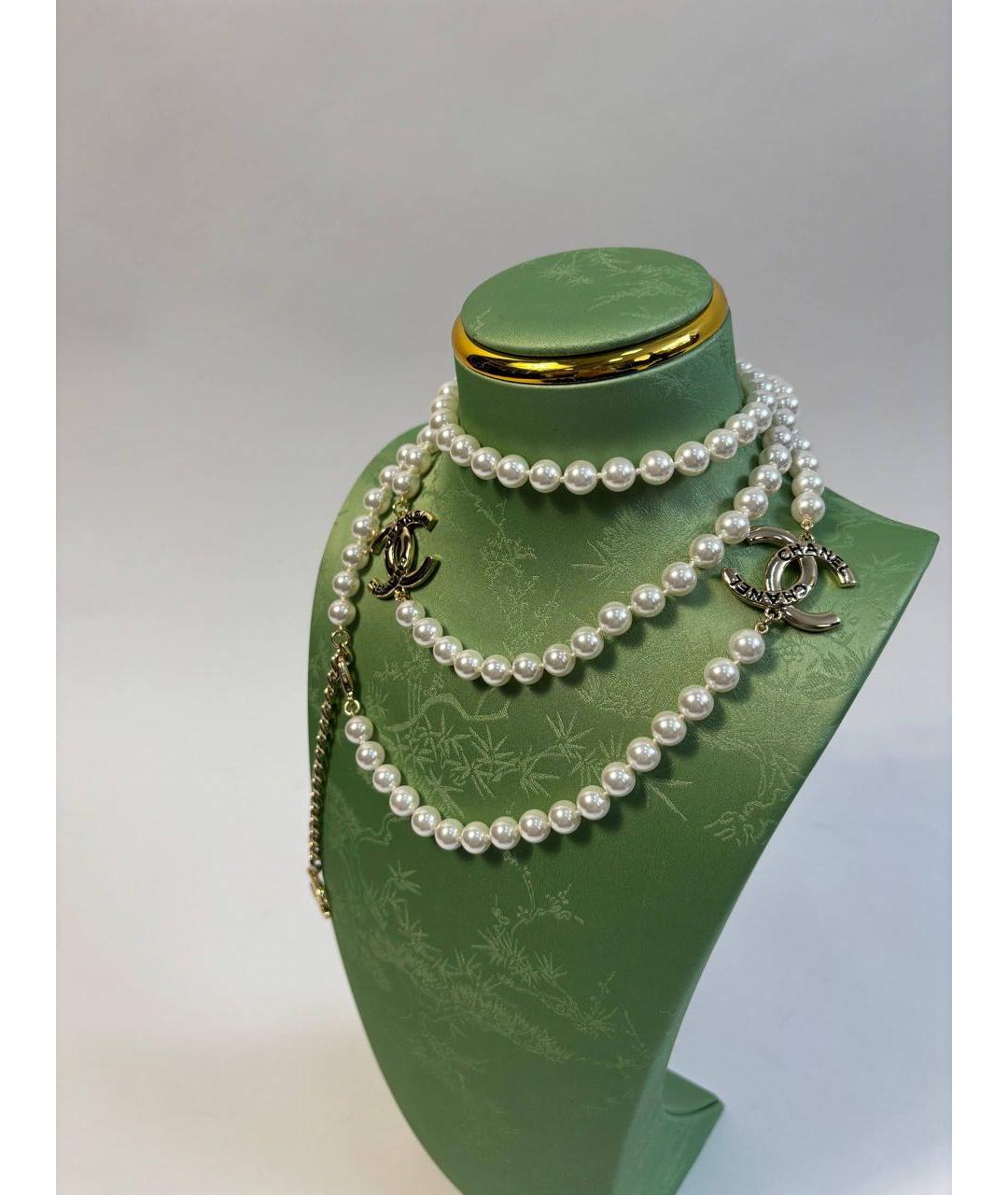 CHANEL Белое колье, фото 6