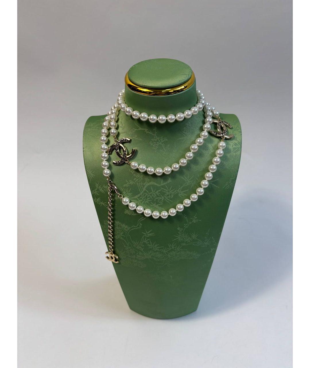 CHANEL Белое колье, фото 4