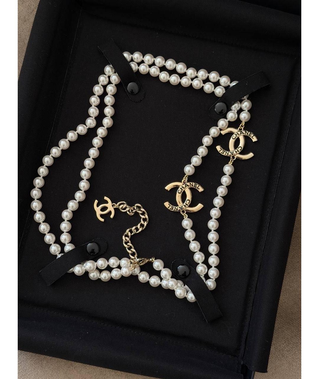 CHANEL Белое колье, фото 3