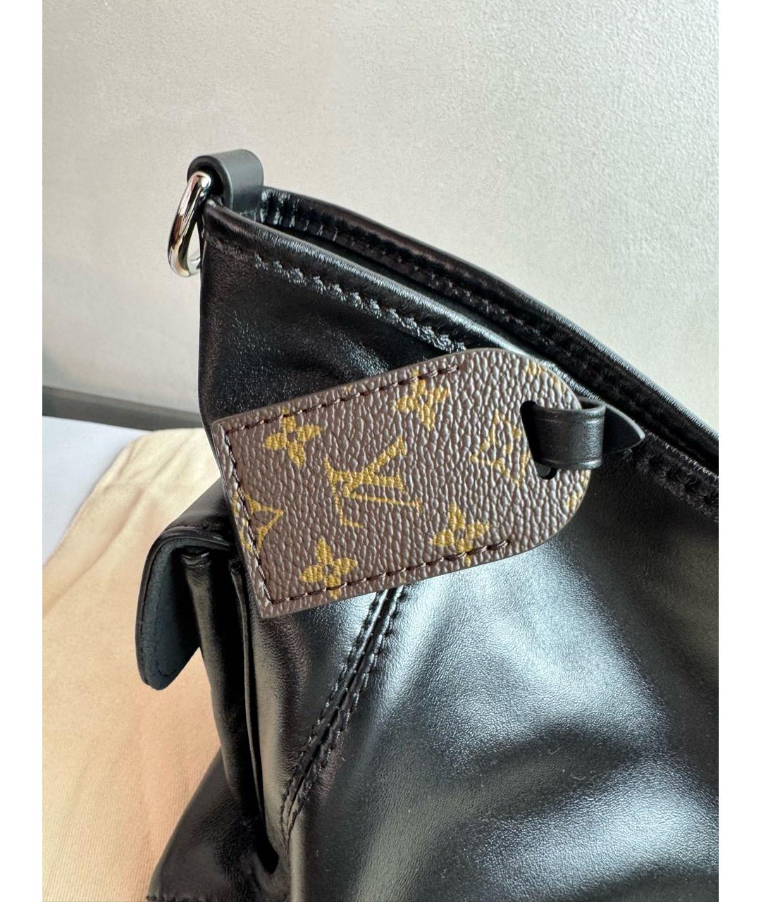LOUIS VUITTON Черная кожаная сумка через плечо, фото 7