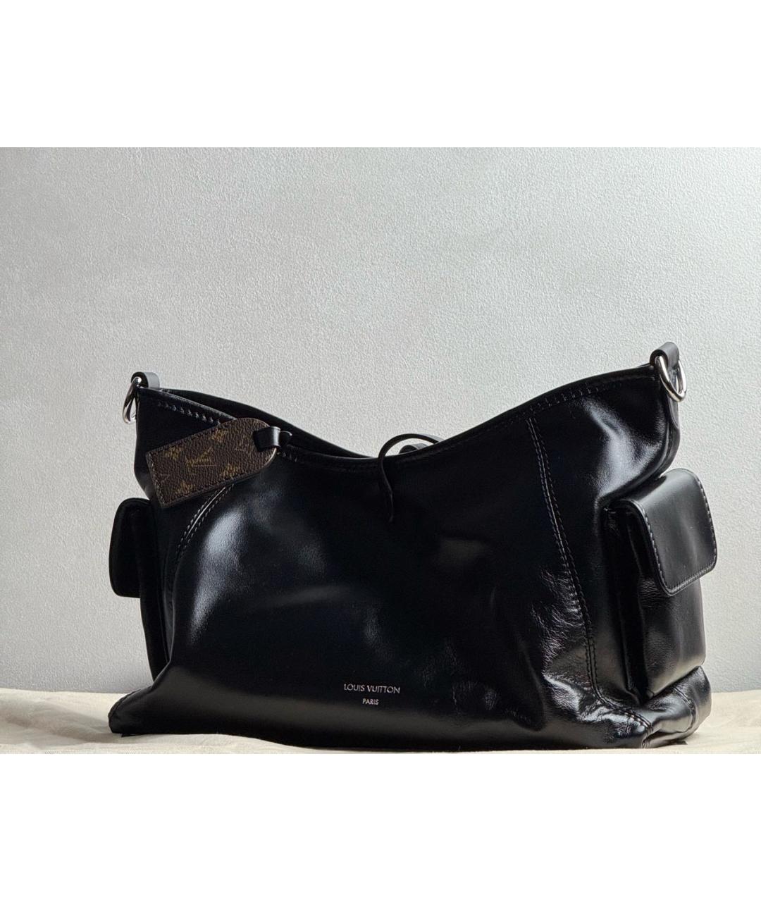 LOUIS VUITTON Черная кожаная сумка через плечо, фото 2