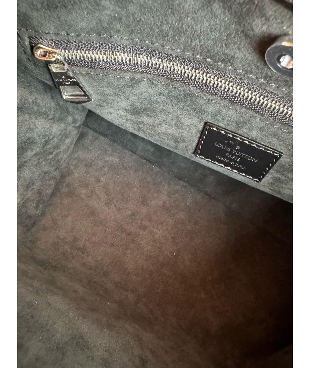 LOUIS VUITTON Черная кожаная сумка через плечо, фото 8