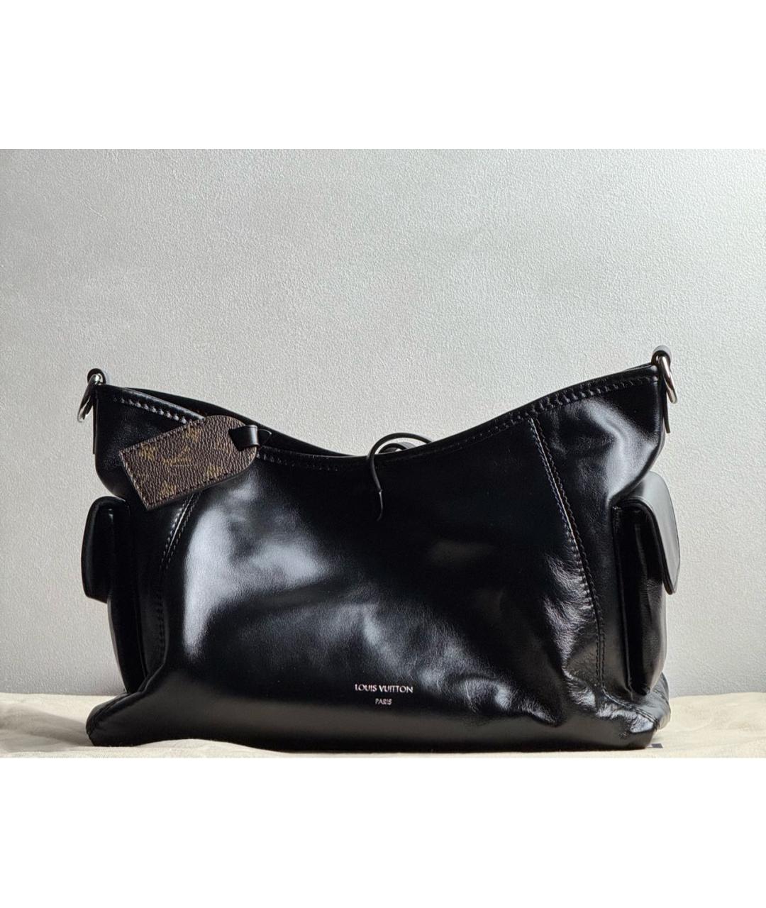 LOUIS VUITTON Черная кожаная сумка через плечо, фото 9