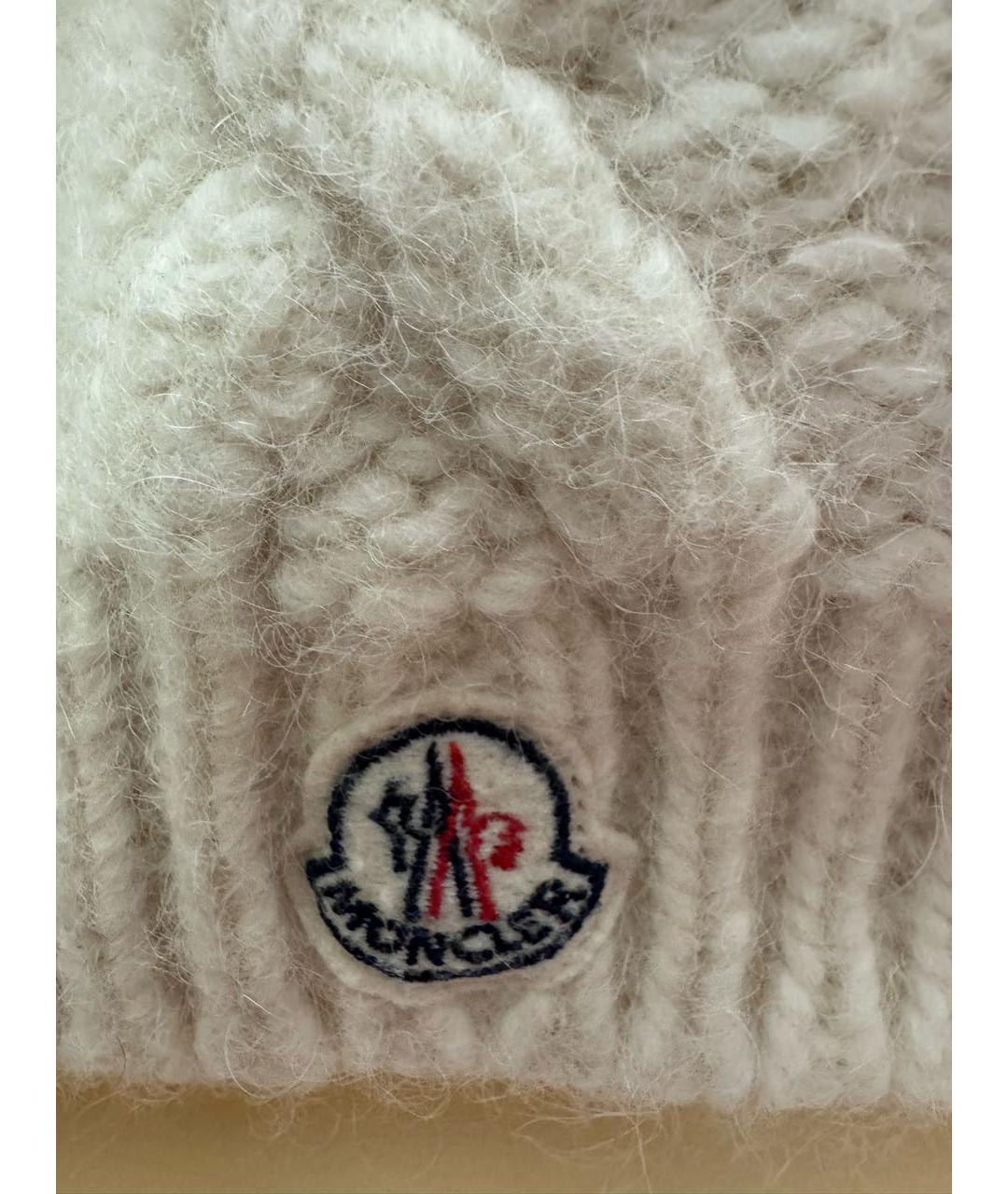 MONCLER Белая шерстяная шапка, фото 3