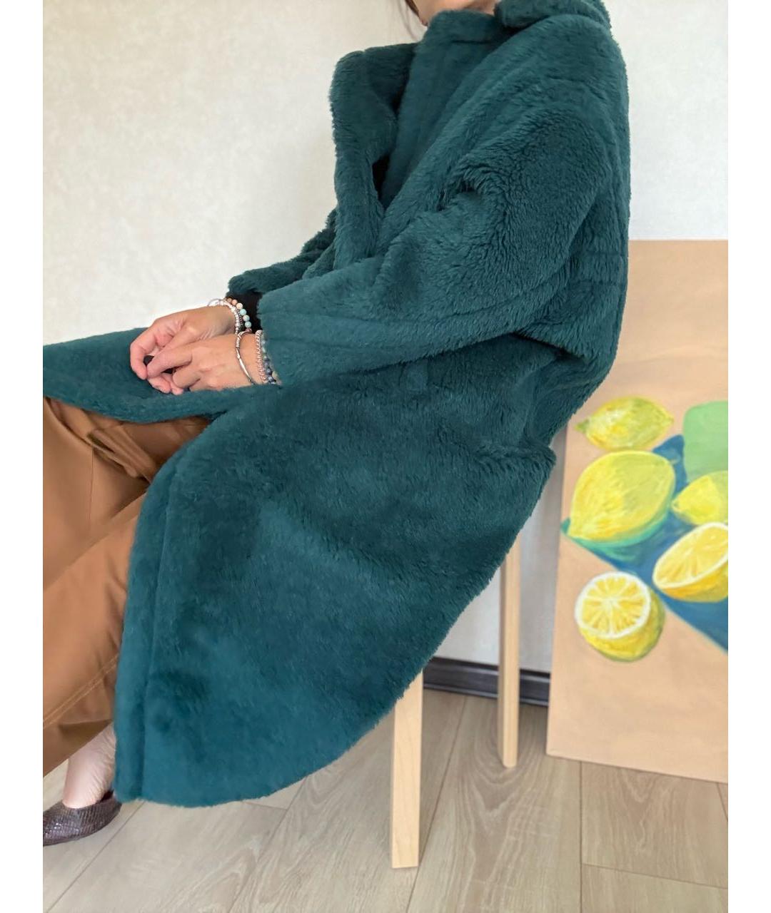 MAX MARA Зеленая шерстяная шуба, фото 6