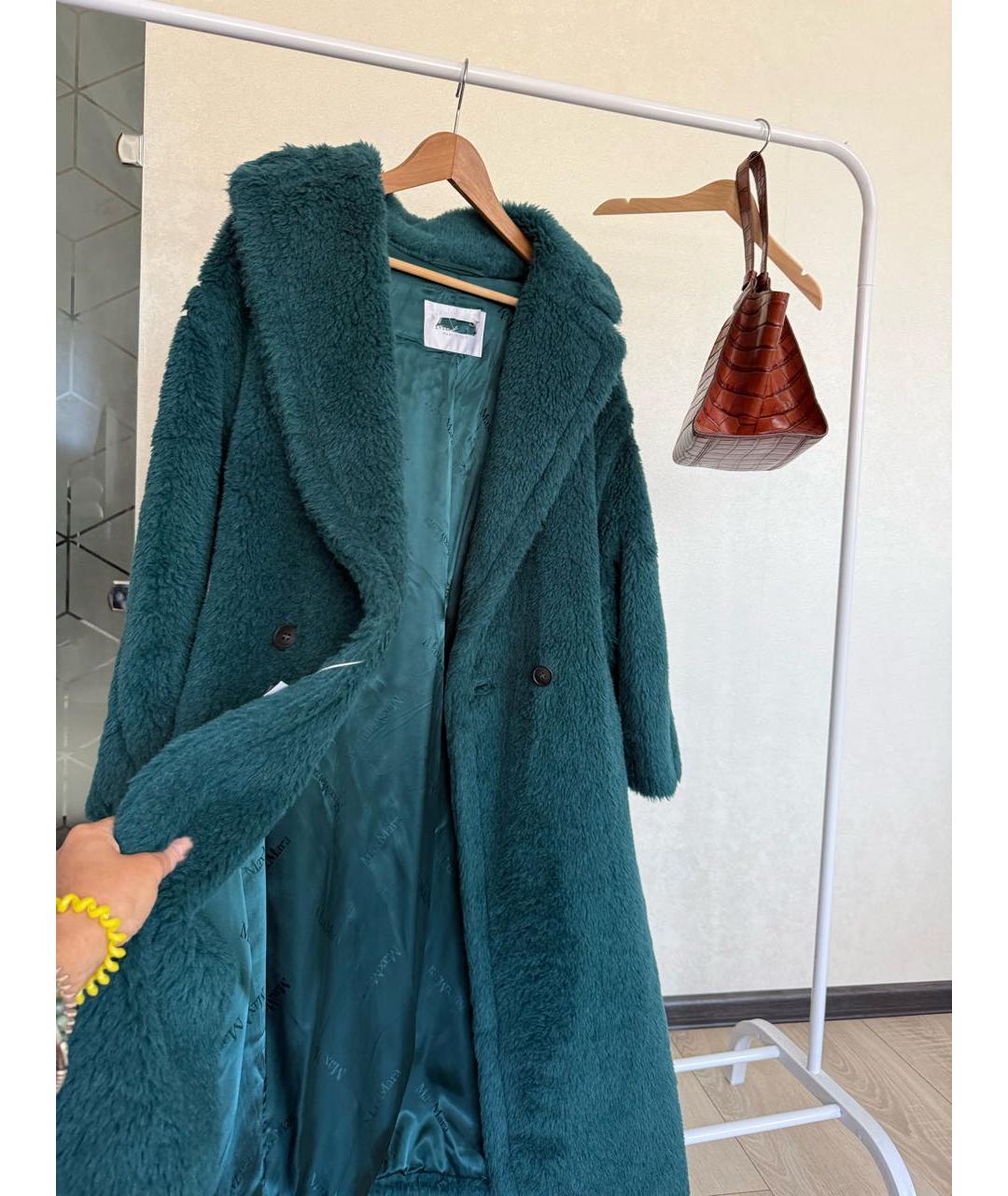 MAX MARA Зеленая шерстяная шуба, фото 4