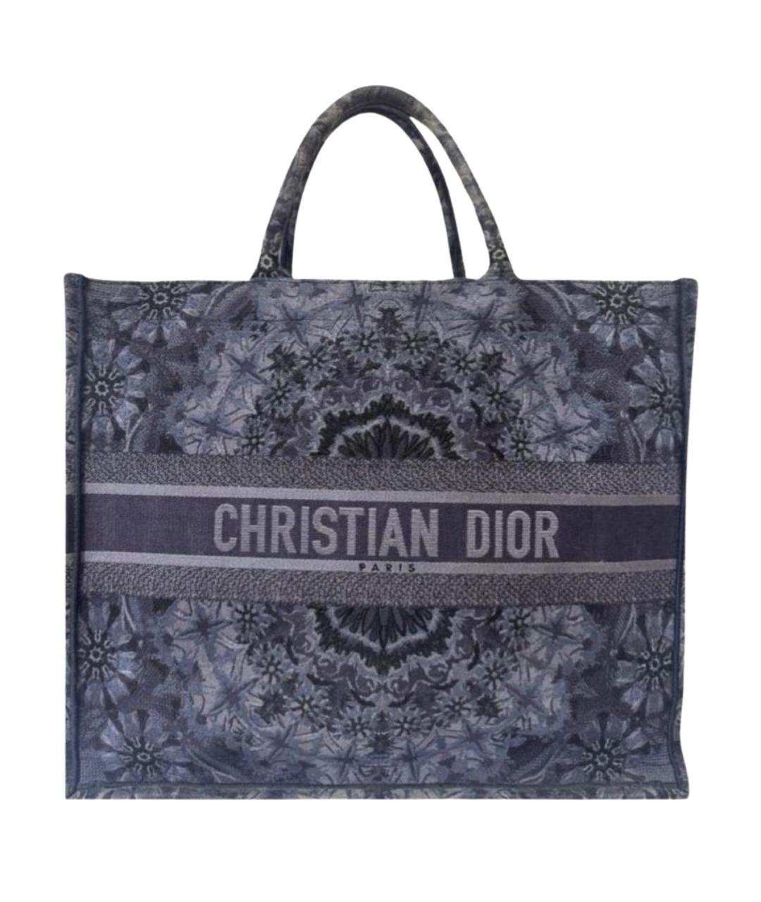 CHRISTIAN DIOR Синяя жаккардовая сумка тоут, фото 1