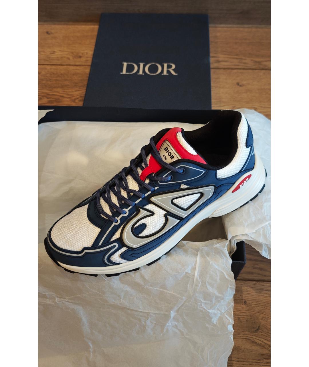 CHRISTIAN DIOR Синие текстильные низкие кроссовки / кеды, фото 3