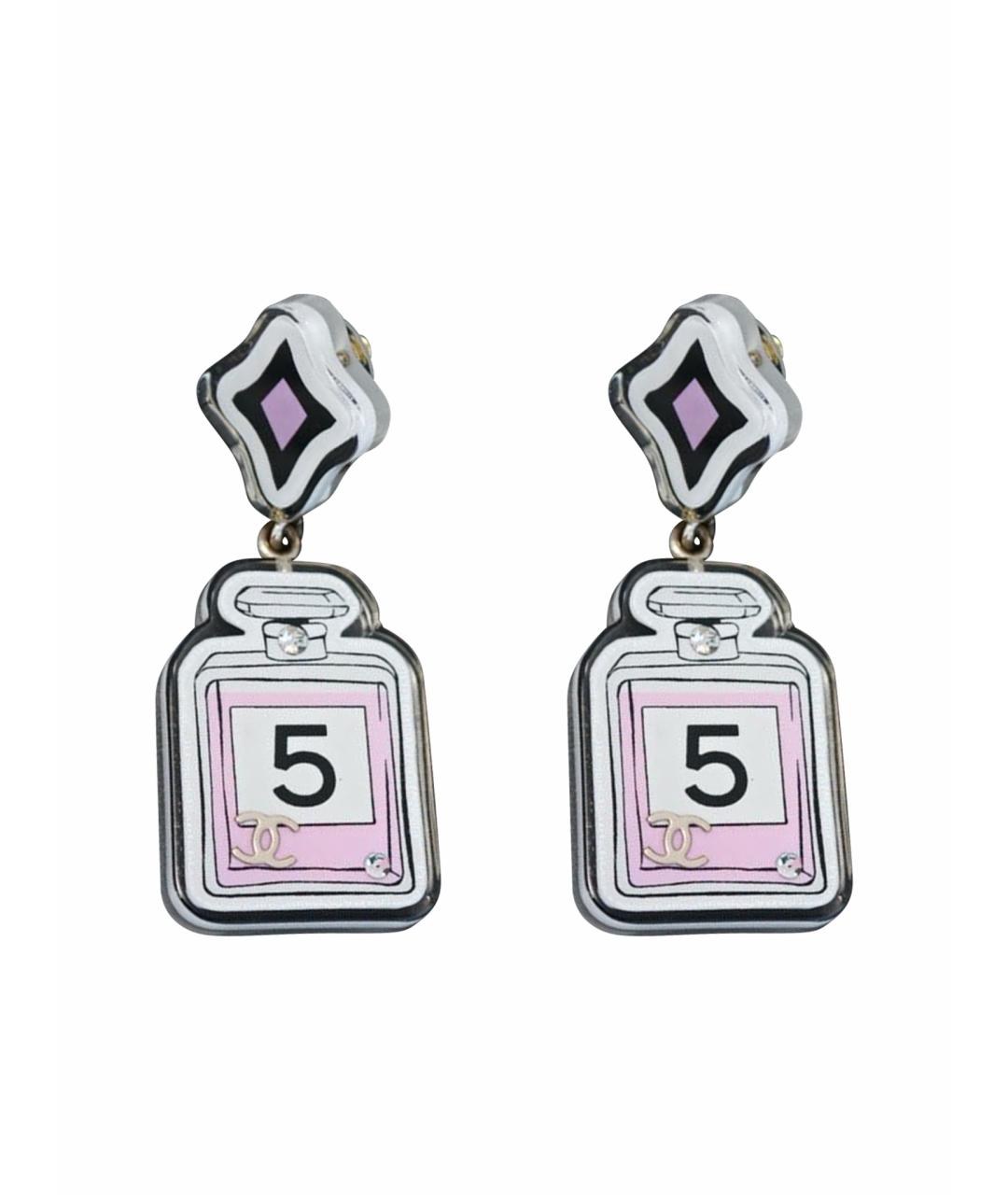 CHANEL Розовые пластиковые серьги, фото 1