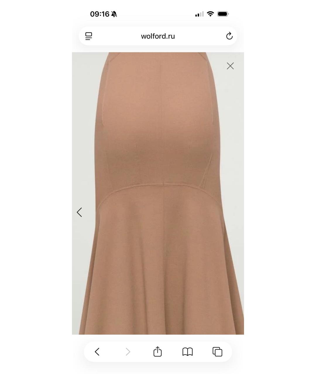 WOLFORD Бежевое вискозное повседневное платье, фото 6