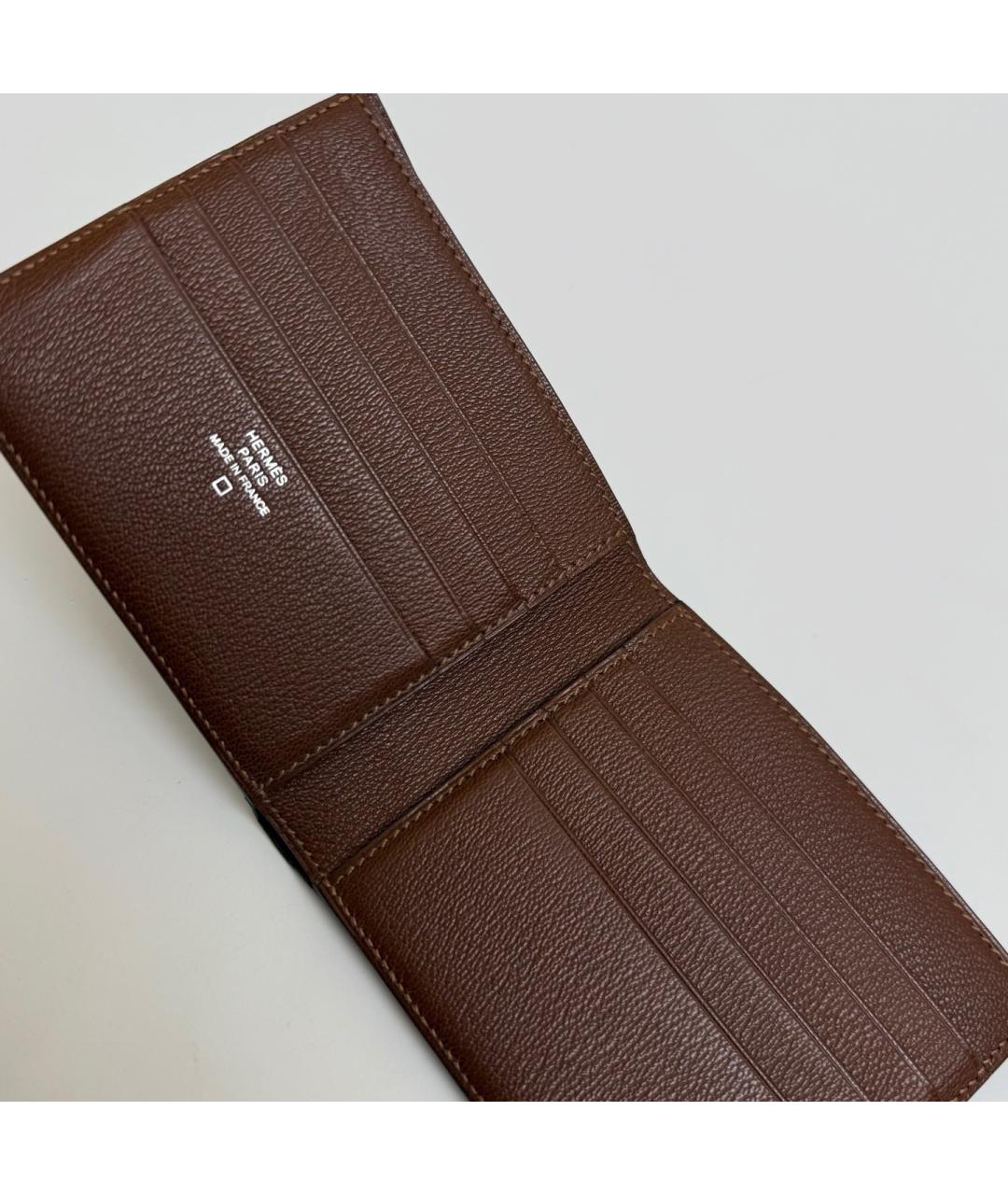HERMES Коричневый кошелек из кожи аллигатора, фото 8