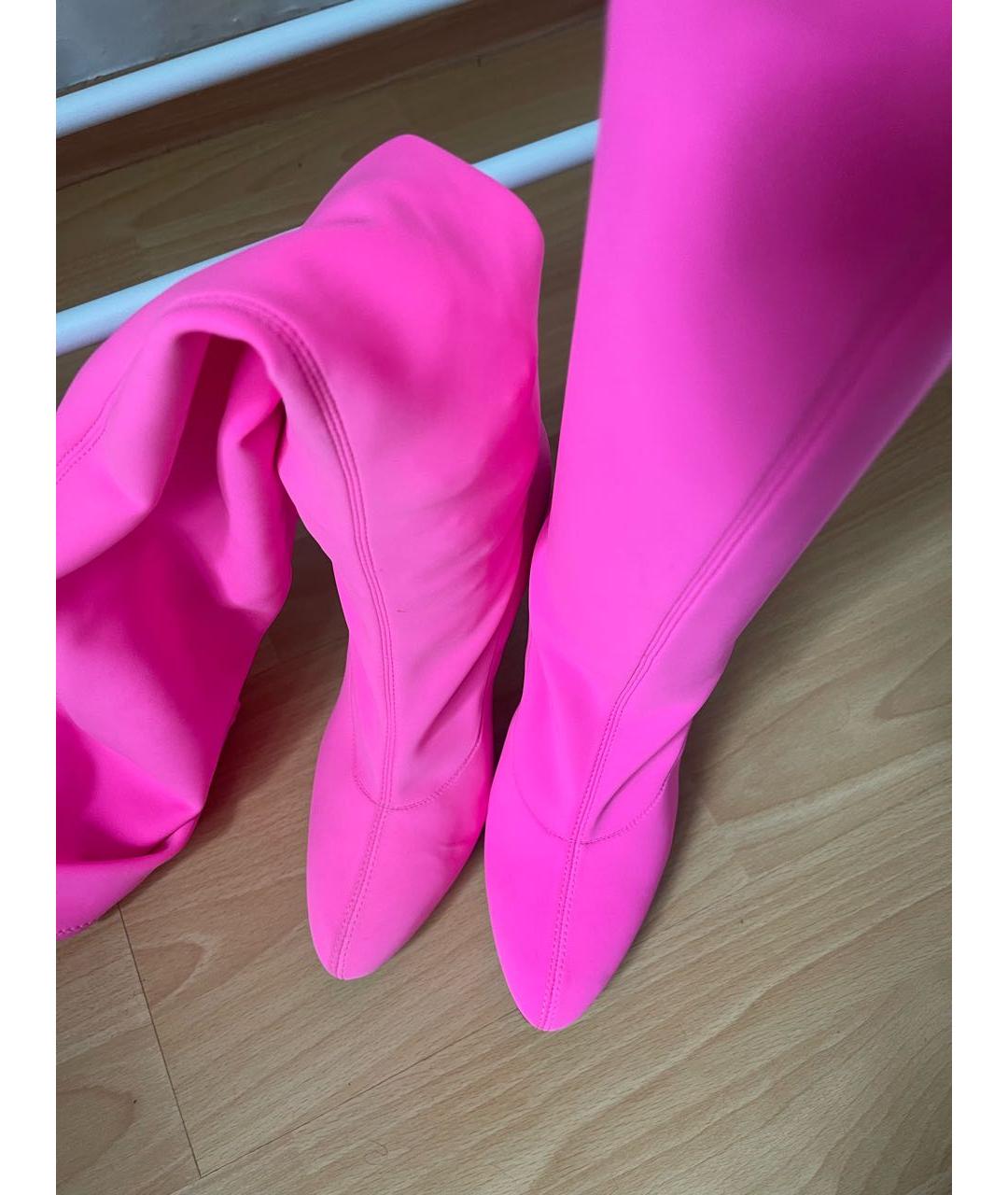 GIUSEPPE ZANOTTI DESIGN Розовые текстильные ботфорты, фото 3