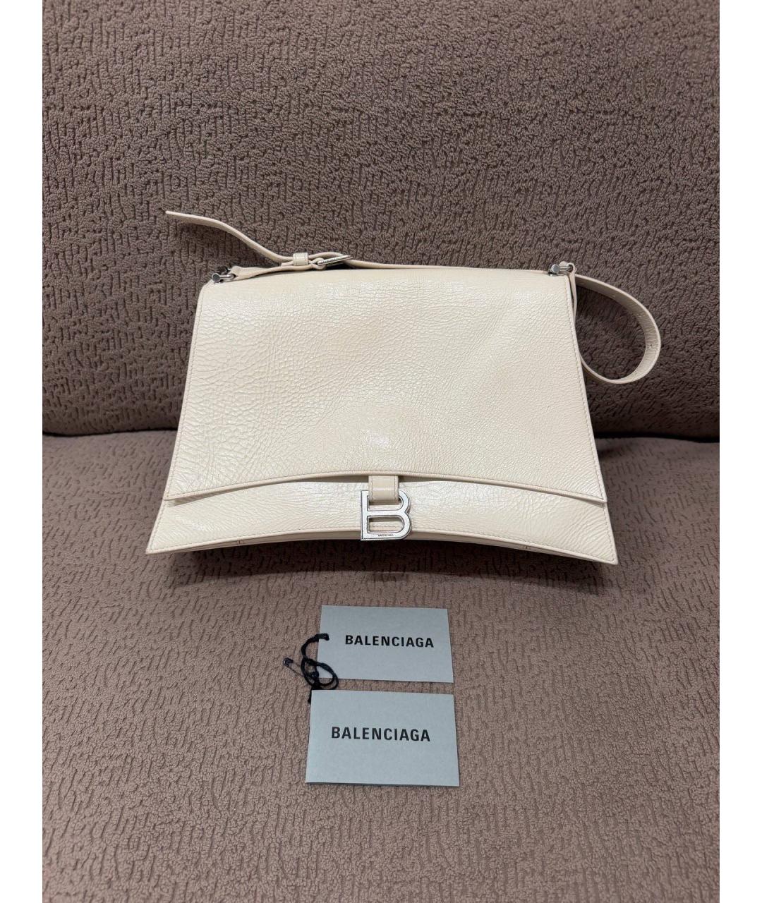BALENCIAGA Белая кожаная сумка через плечо, фото 10