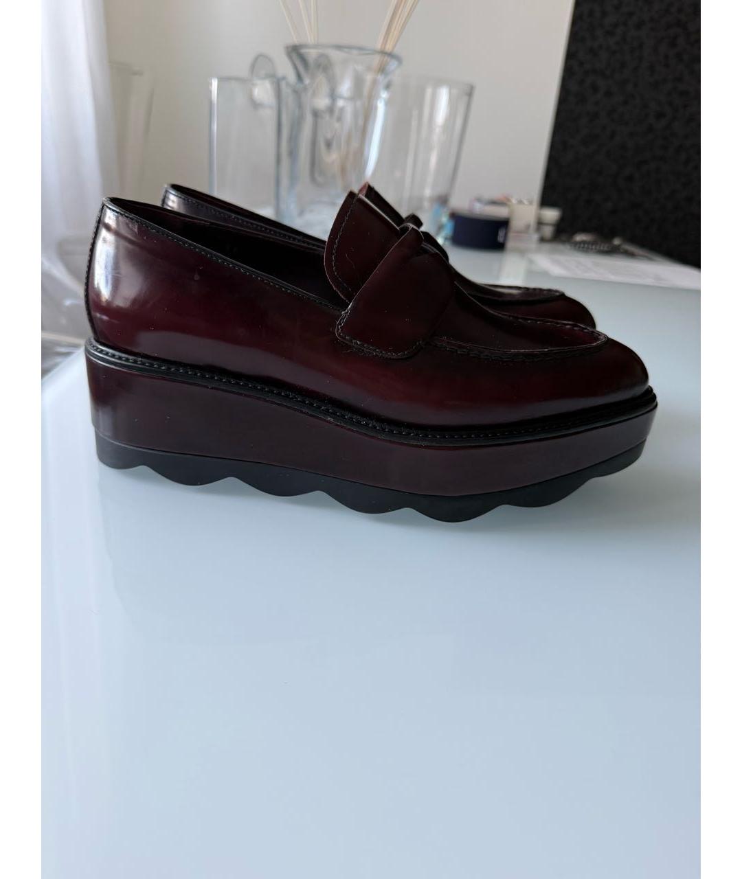 PRADA Бордовые кожаные лоферы, фото 3