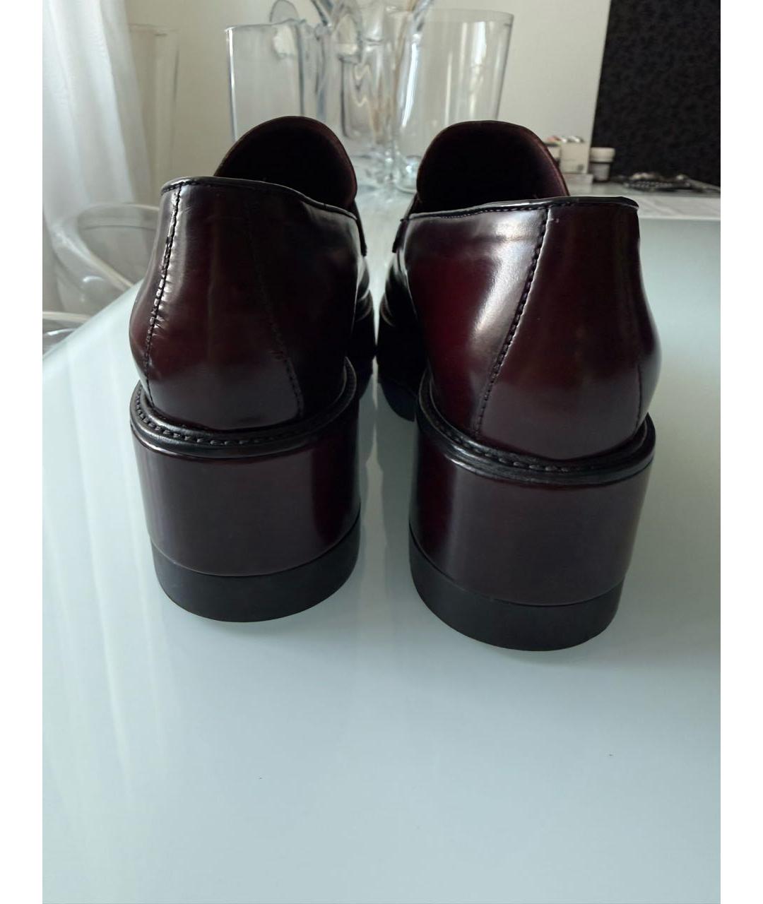 PRADA Бордовые кожаные лоферы, фото 5