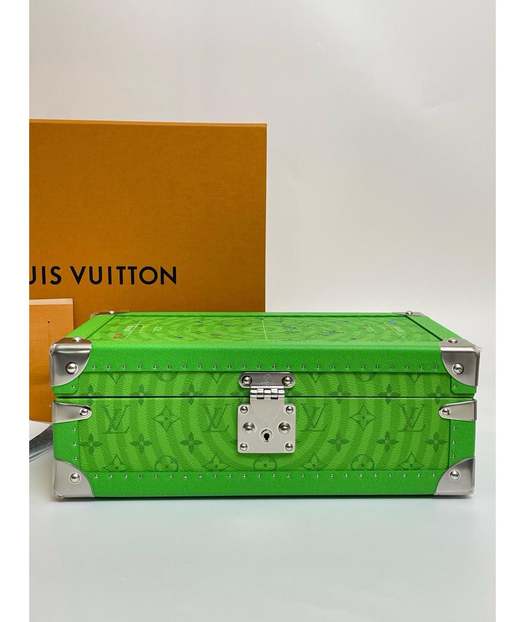 LOUIS VUITTON Зеленый чемодан из канвы, фото 9