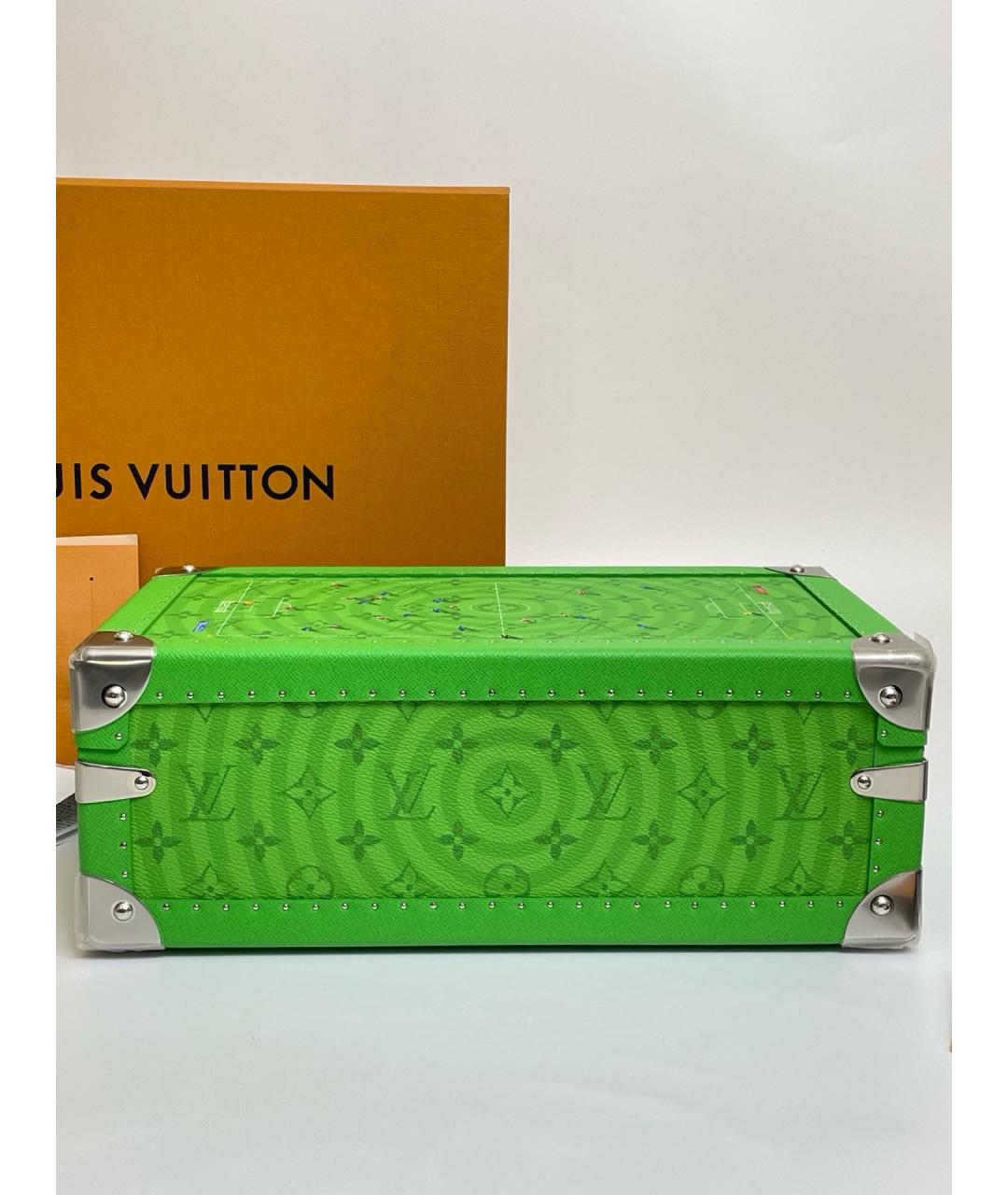 LOUIS VUITTON Зеленый чемодан из канвы, фото 3