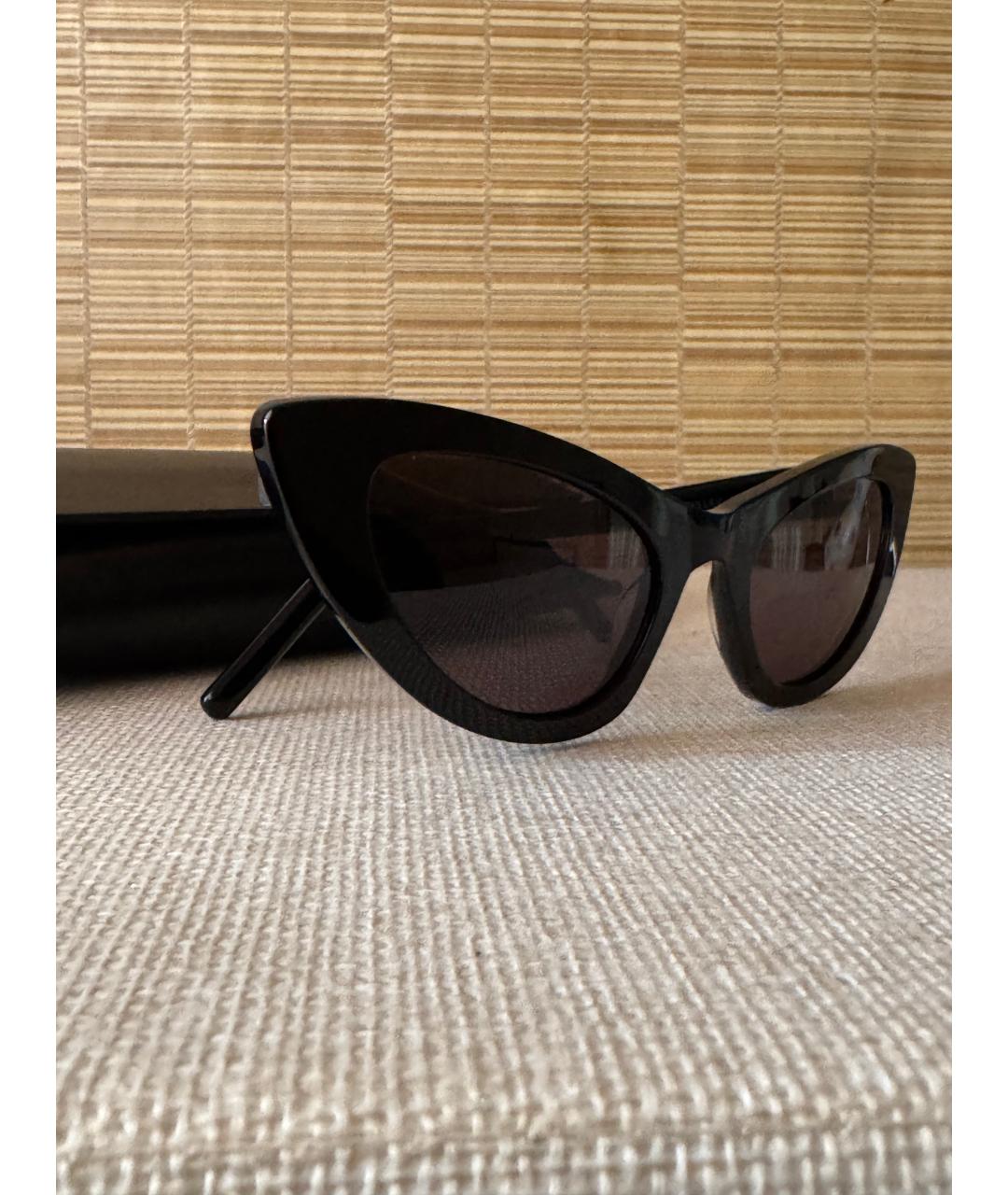 SAINT LAURENT Черные пластиковые солнцезащитные очки, фото 6