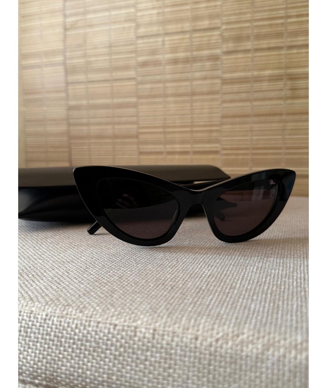 SAINT LAURENT Черные пластиковые солнцезащитные очки, фото 7
