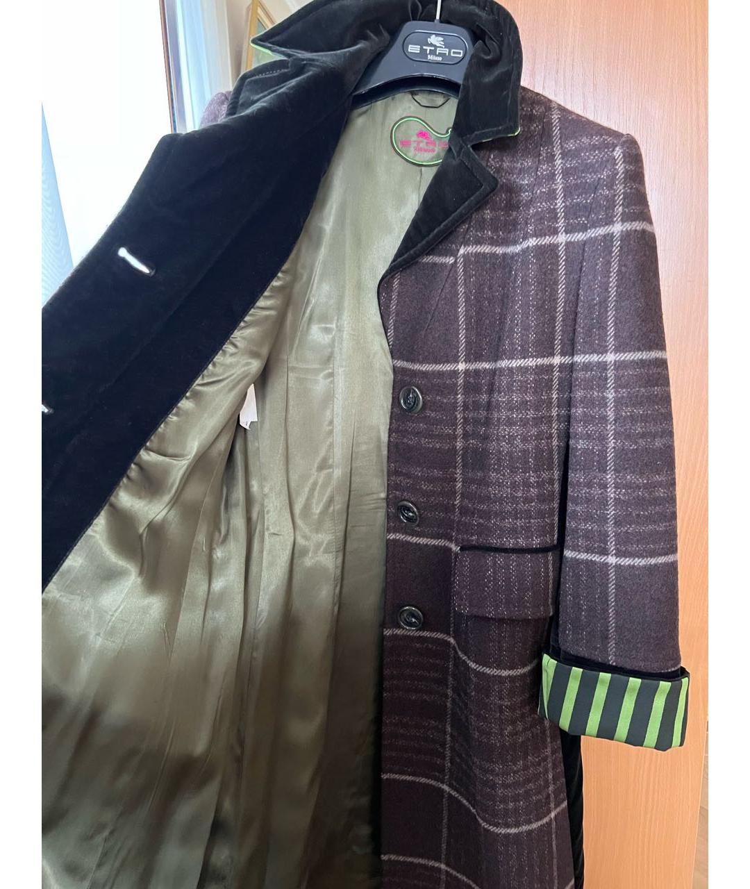ETRO Коричневое шерстяное пальто, фото 7