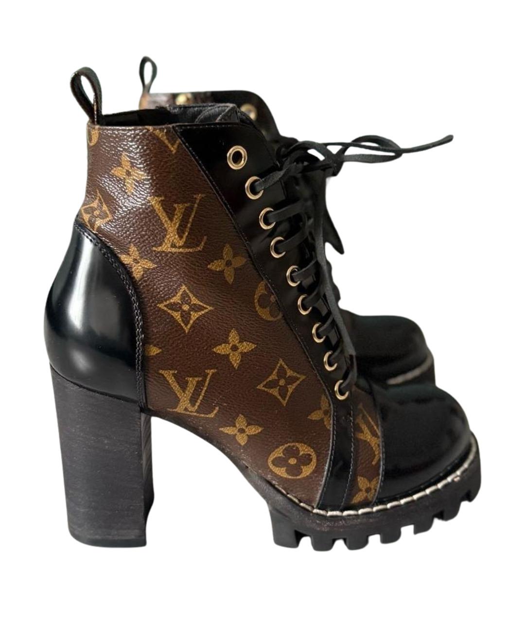 LOUIS VUITTON Коричневые кожаные ботильоны, фото 1