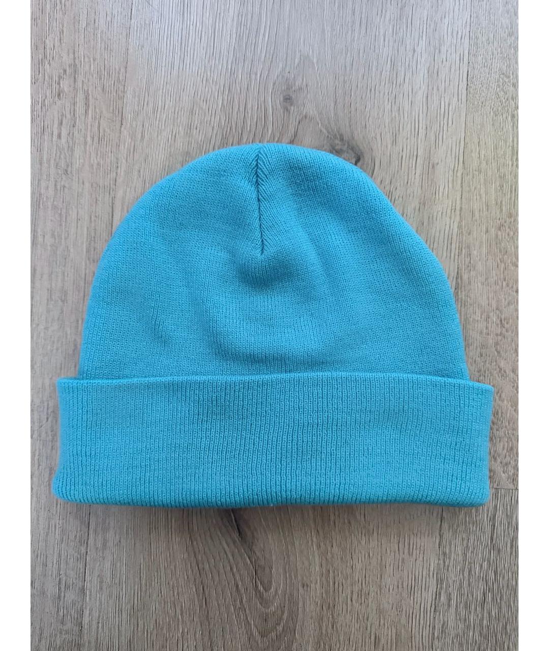 SUPREME Голубая хлопковая шапка, фото 2