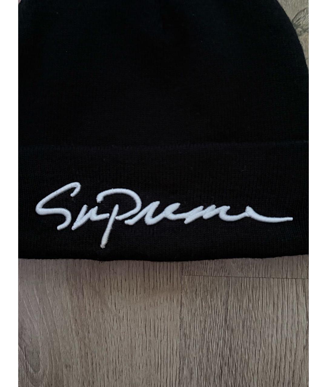 SUPREME Черная хлопковая шапка, фото 3