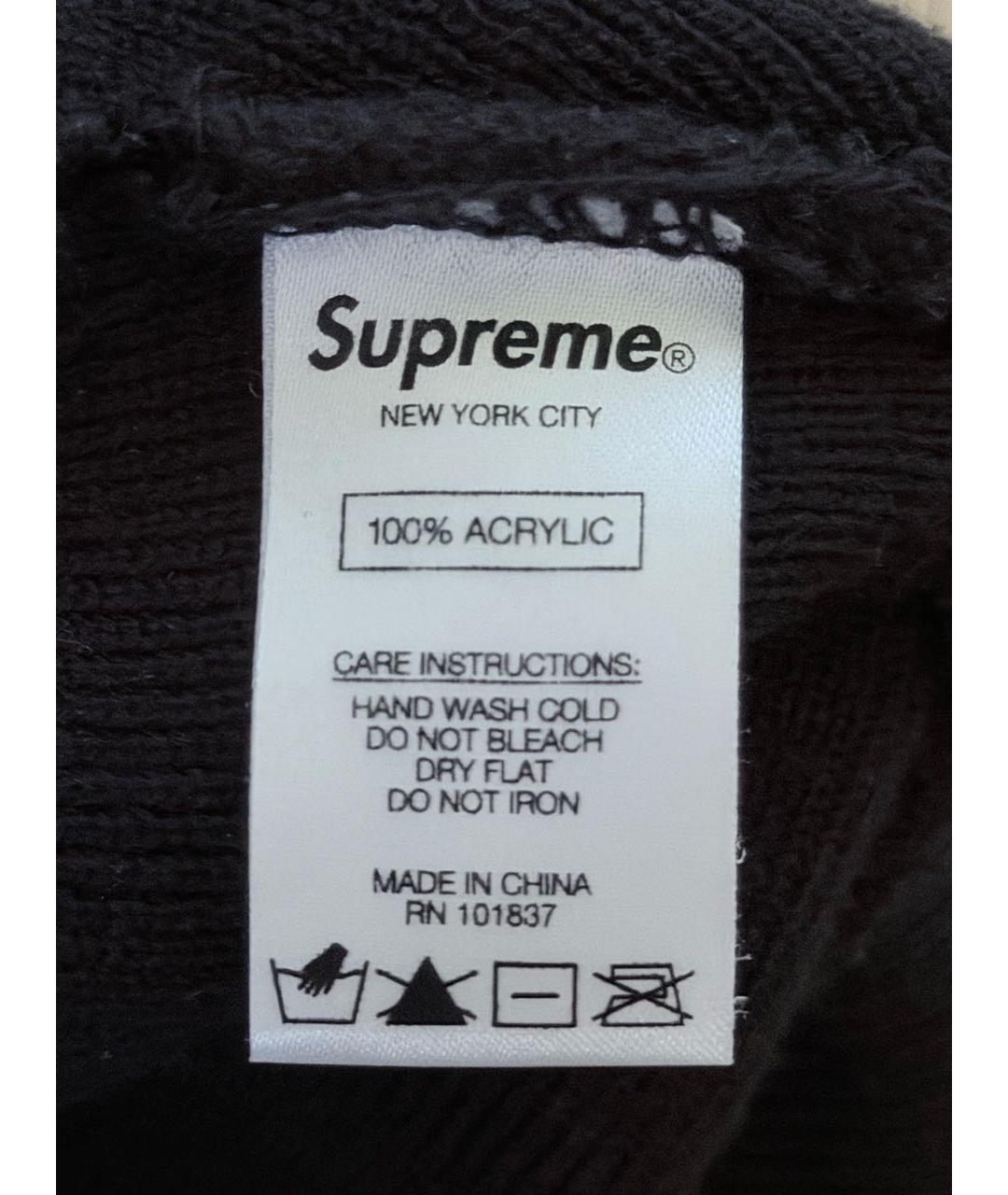 SUPREME Черная хлопковая шапка, фото 4