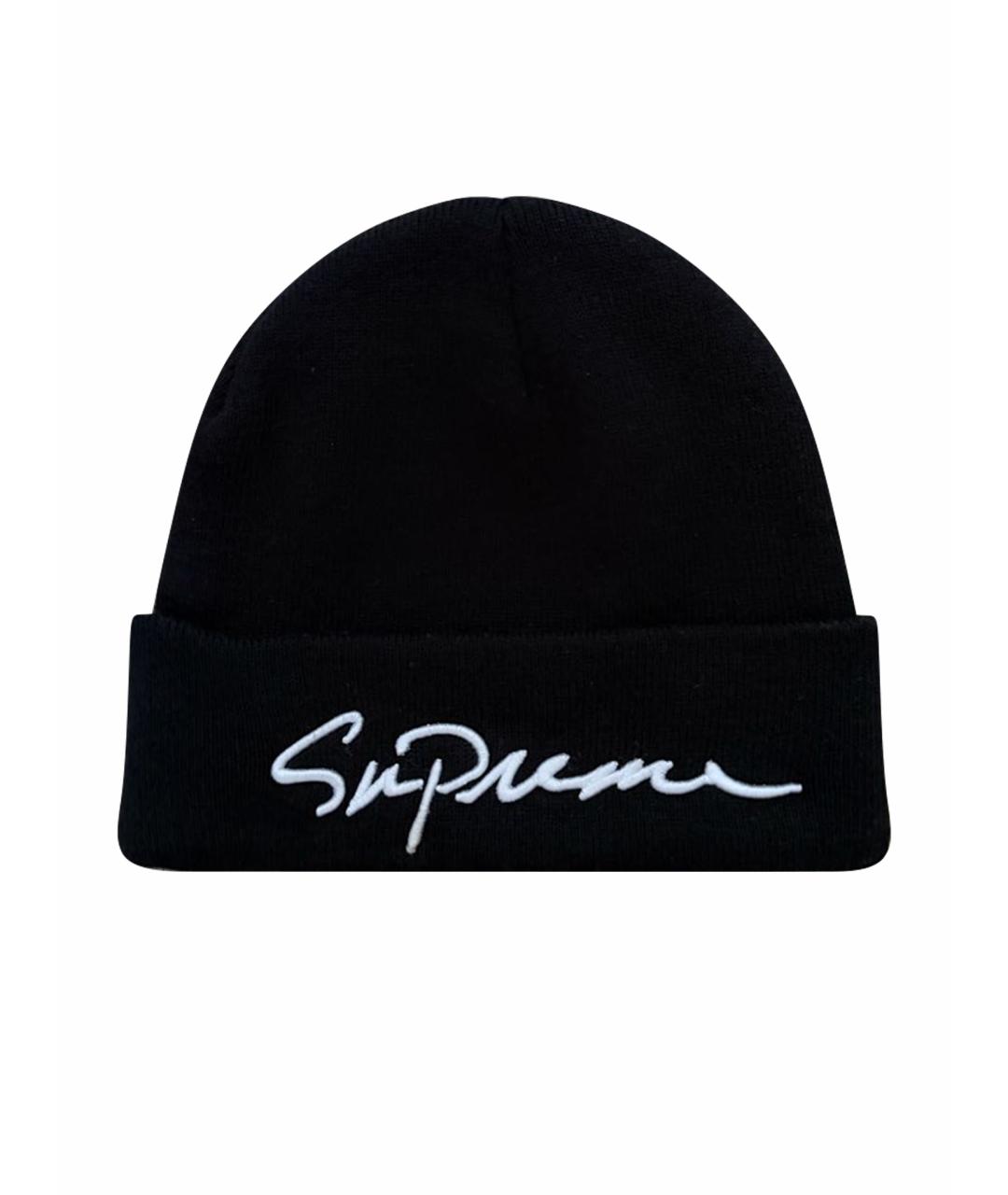SUPREME Черная хлопковая шапка, фото 1