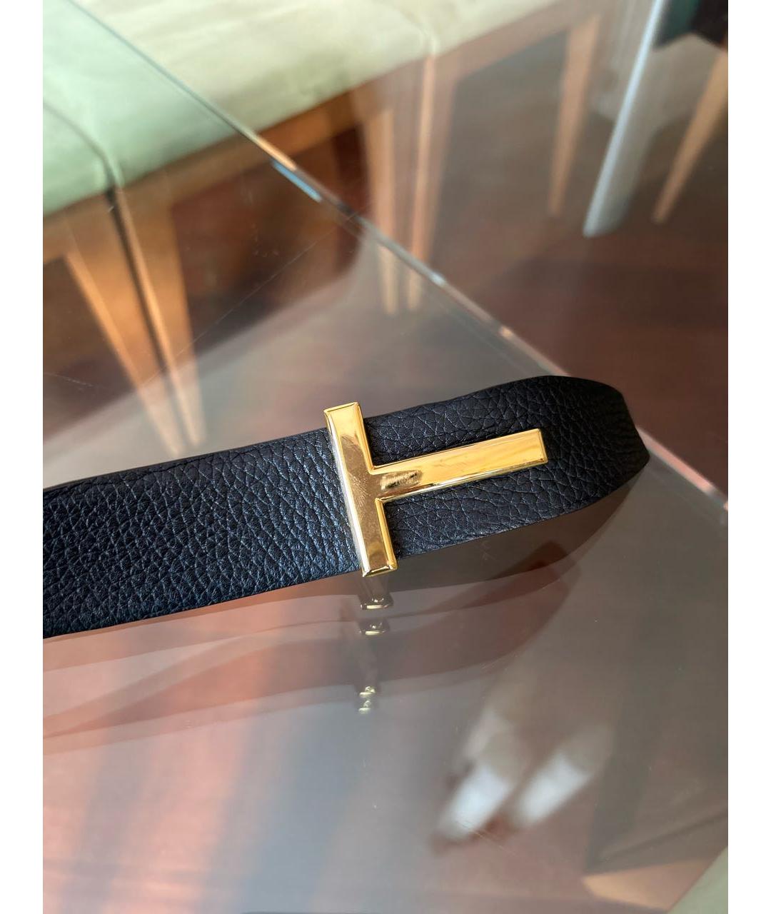 TOM FORD Черный кожаный ремень, фото 2