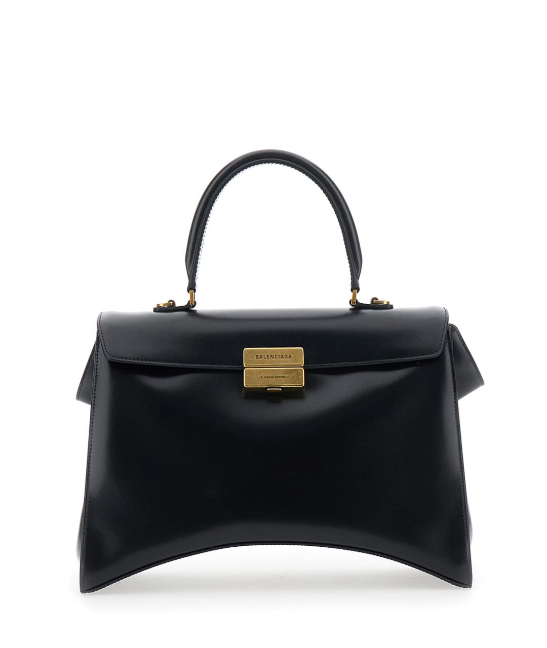 BALENCIAGA Черная кожаная сумка тоут, фото 1