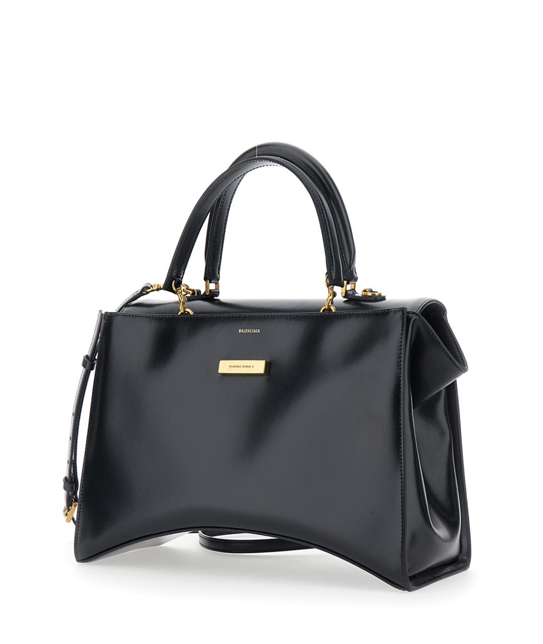 BALENCIAGA Черная кожаная сумка тоут, фото 2