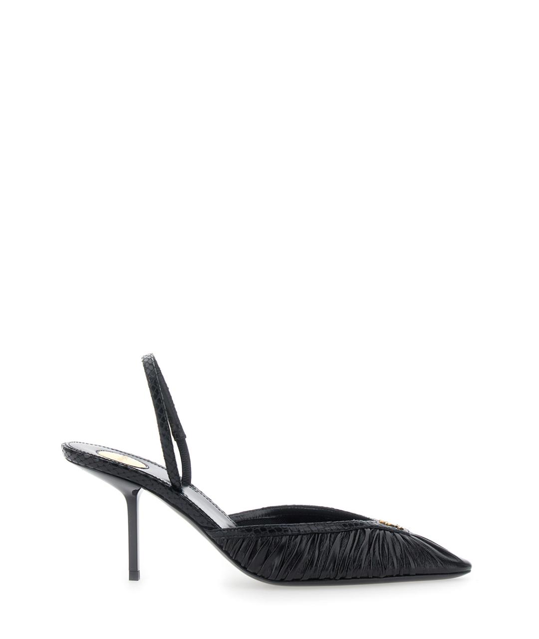 SAINT LAURENT Черные кожаные туфли, фото 1