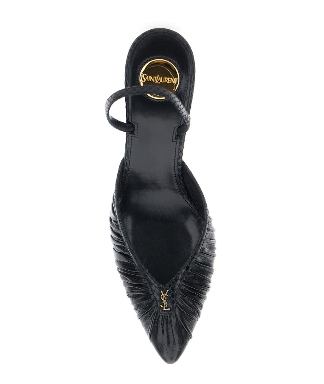 SAINT LAURENT Черные кожаные туфли, фото 4
