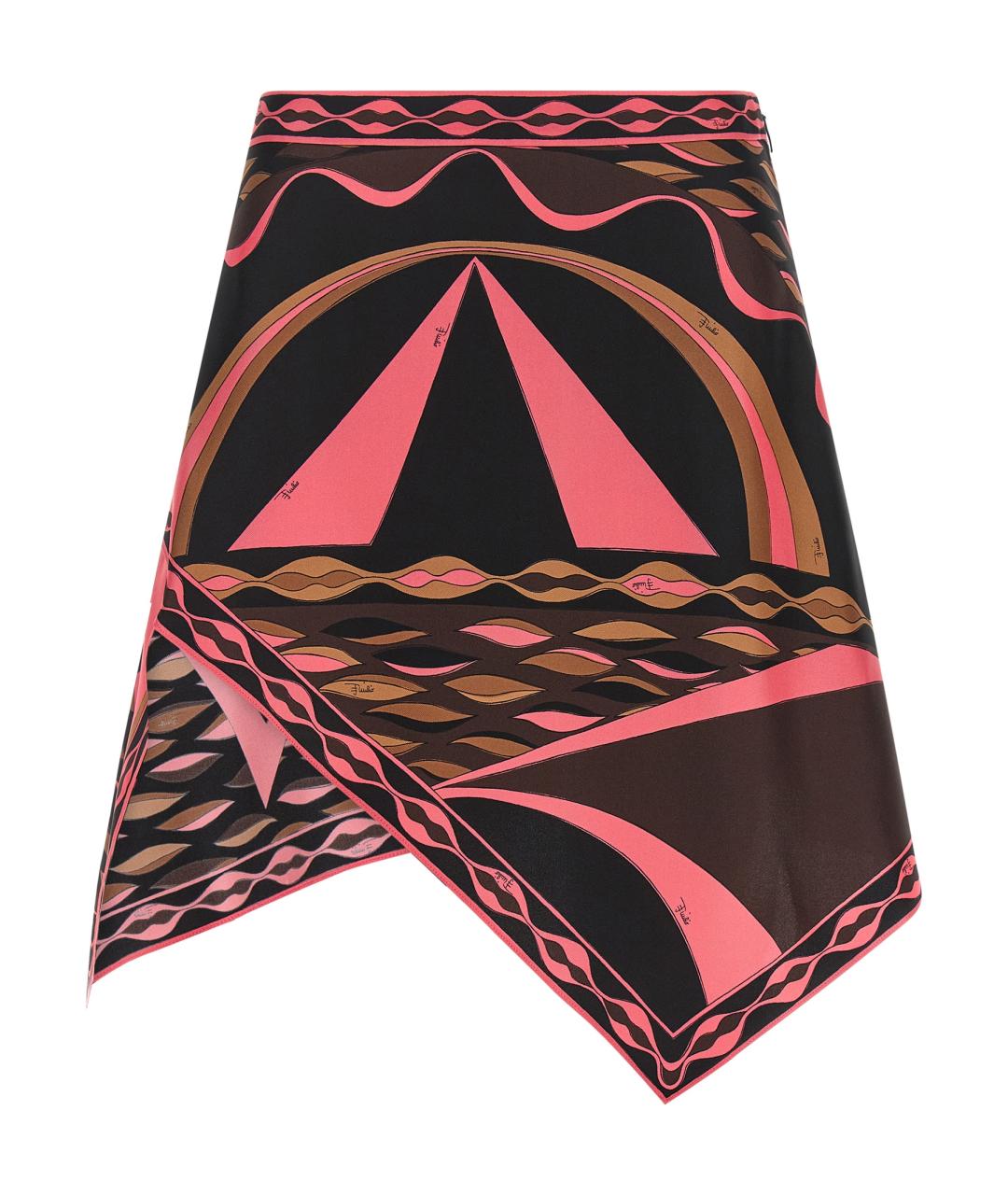 EMILIO PUCCI Мульти шелковая юбка миди, фото 1