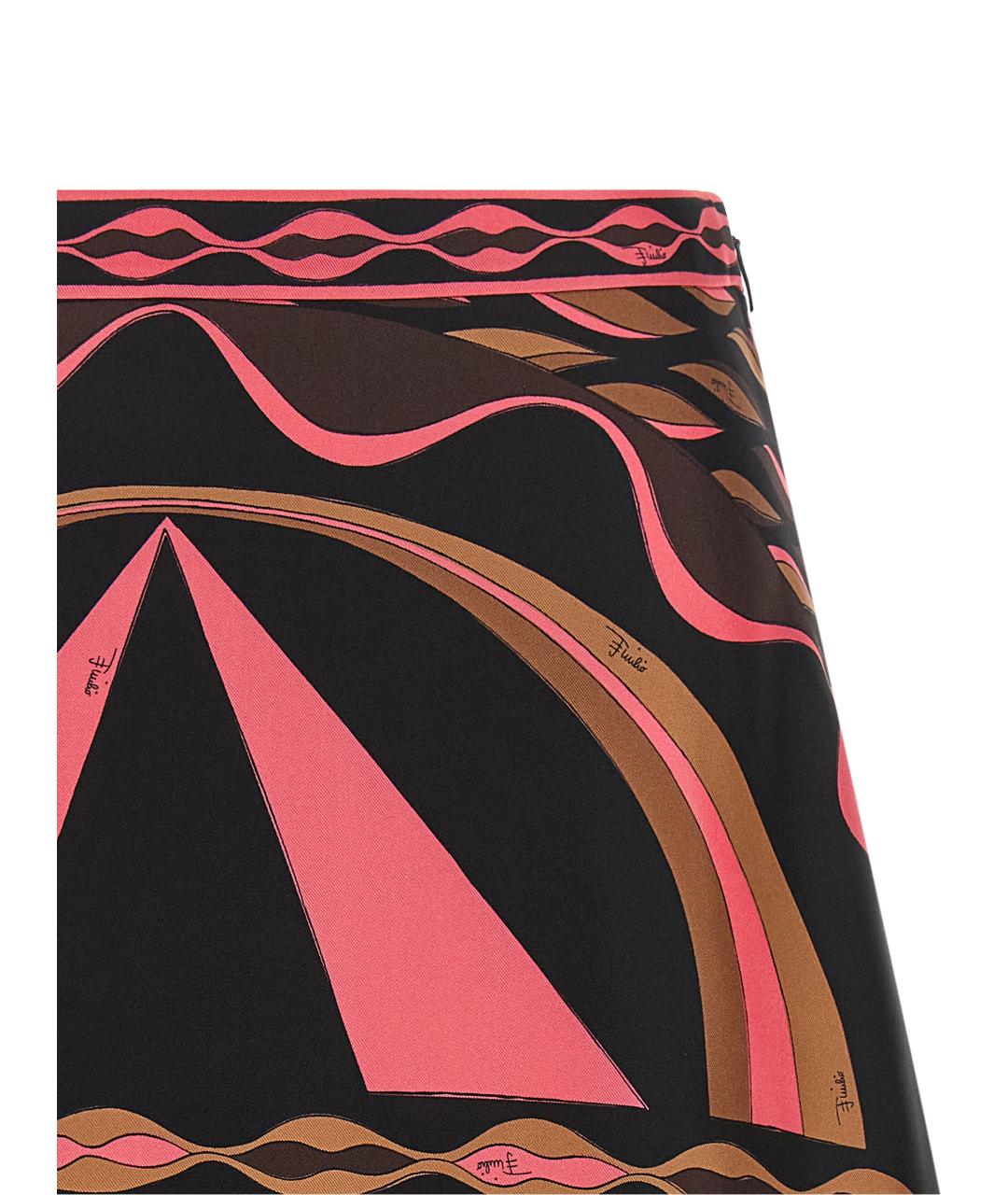 EMILIO PUCCI Мульти шелковая юбка миди, фото 3