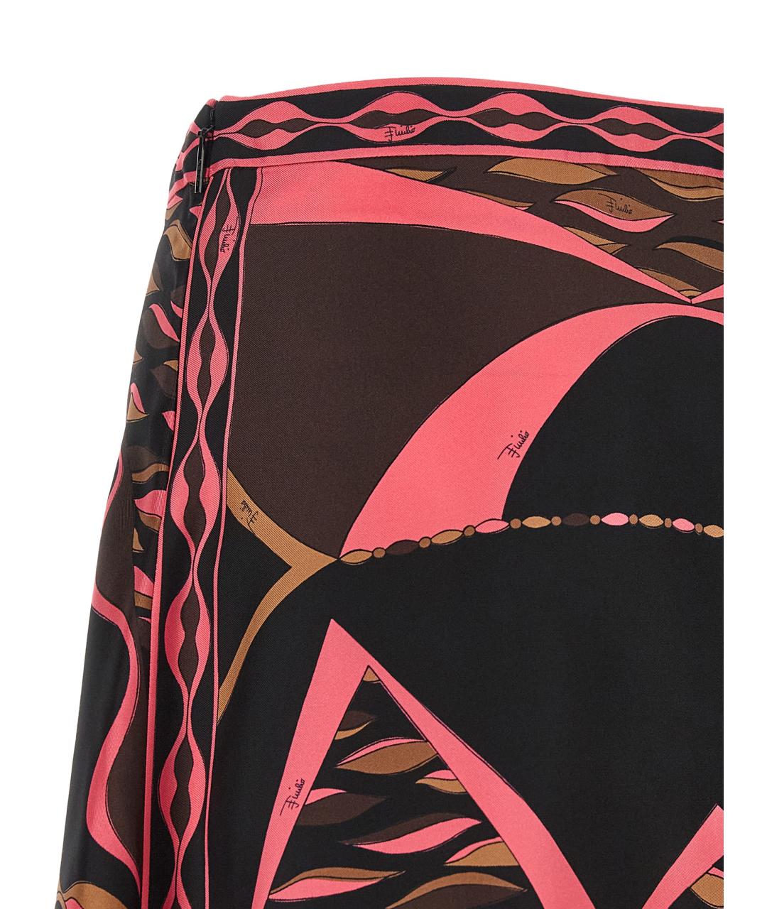 EMILIO PUCCI Мульти шелковая юбка миди, фото 4