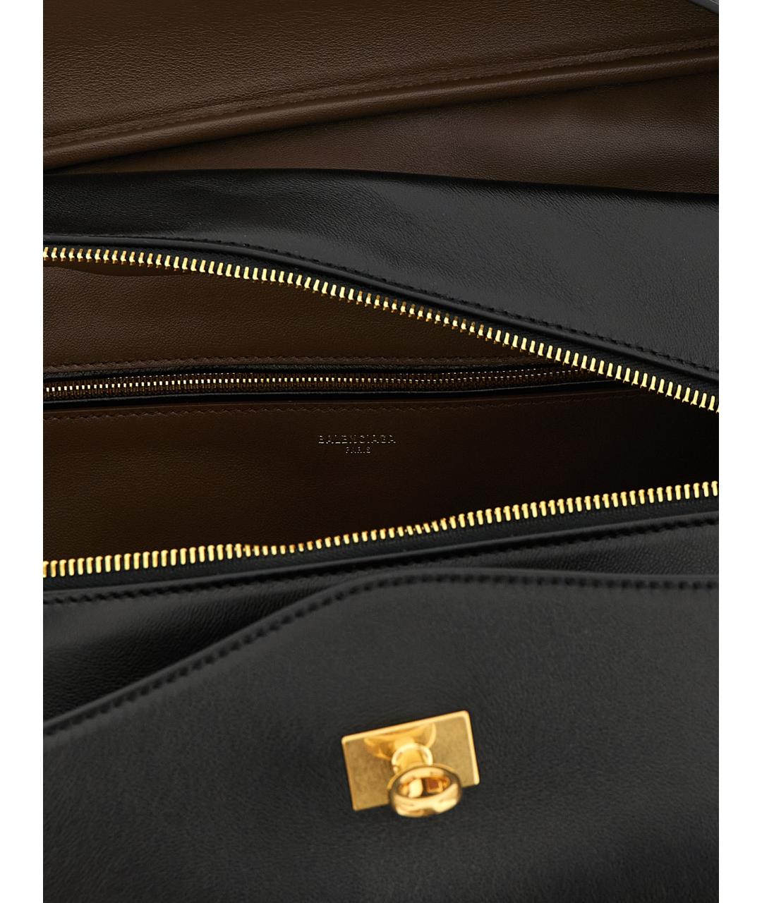 BALENCIAGA Черная кожаная сумка тоут, фото 4