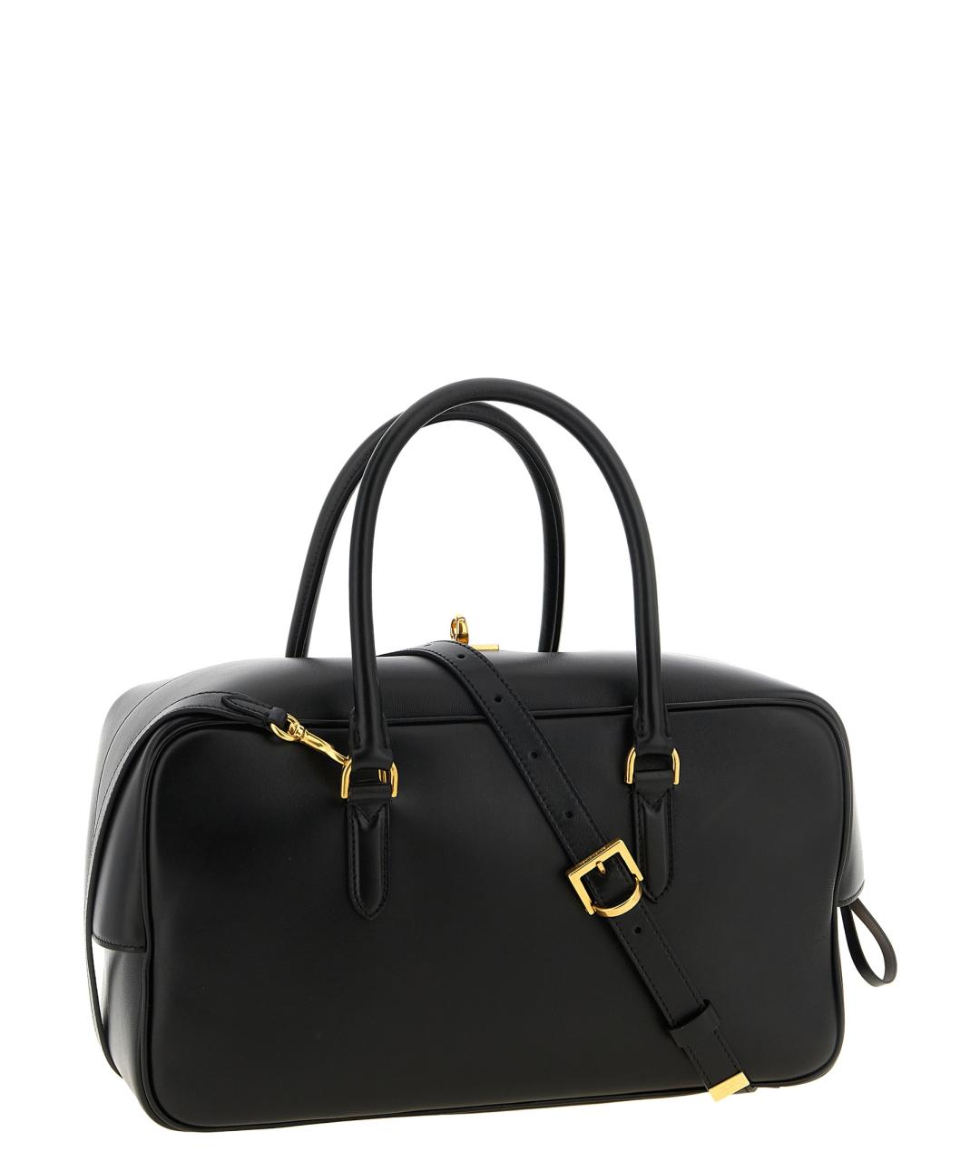 BALENCIAGA Черная кожаная сумка тоут, фото 2