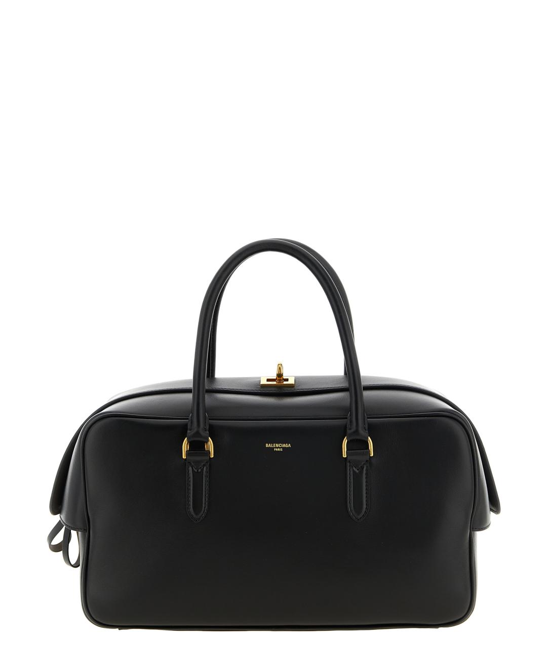 BALENCIAGA Черная кожаная сумка тоут, фото 1