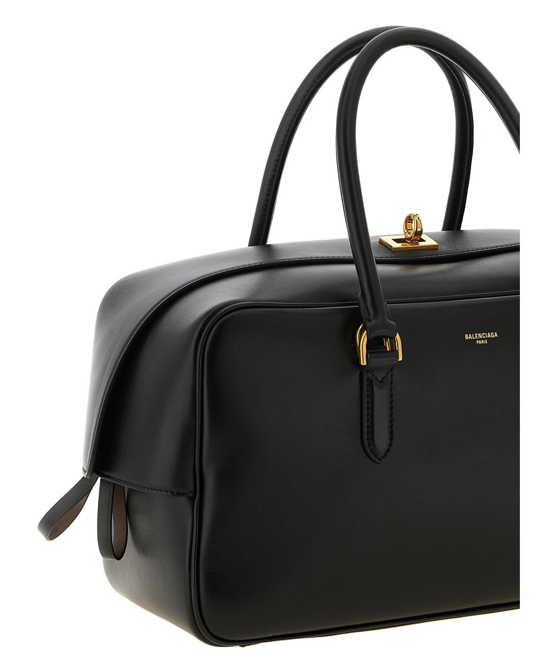 BALENCIAGA Черная кожаная сумка тоут, фото 3