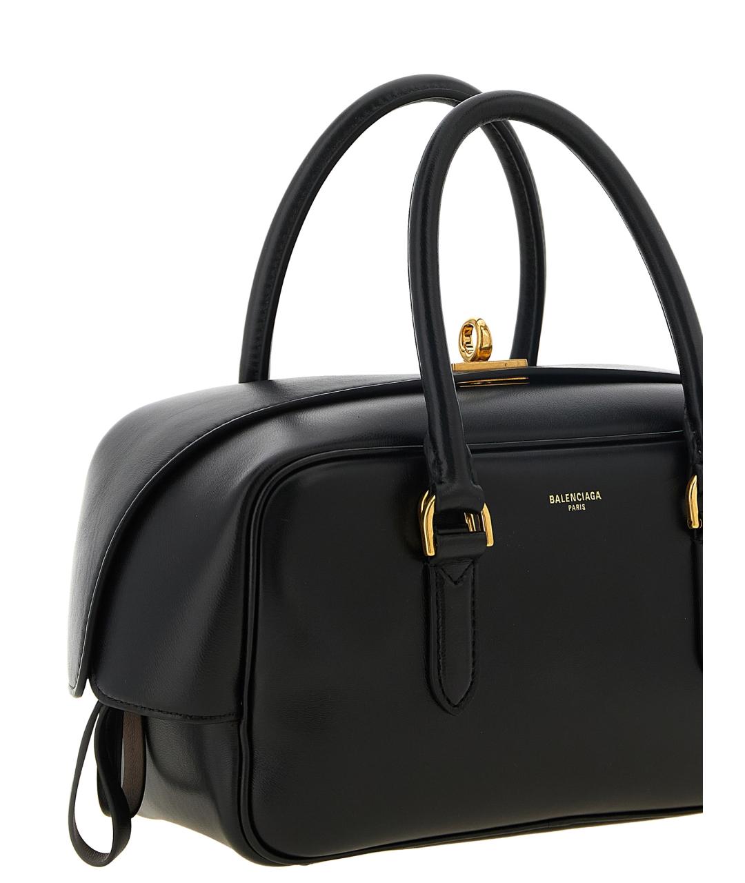 BALENCIAGA Черная кожаная сумка тоут, фото 3