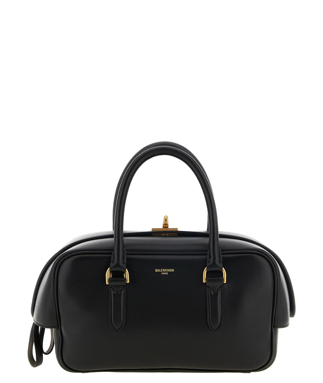 BALENCIAGA Черная кожаная сумка тоут, фото 1