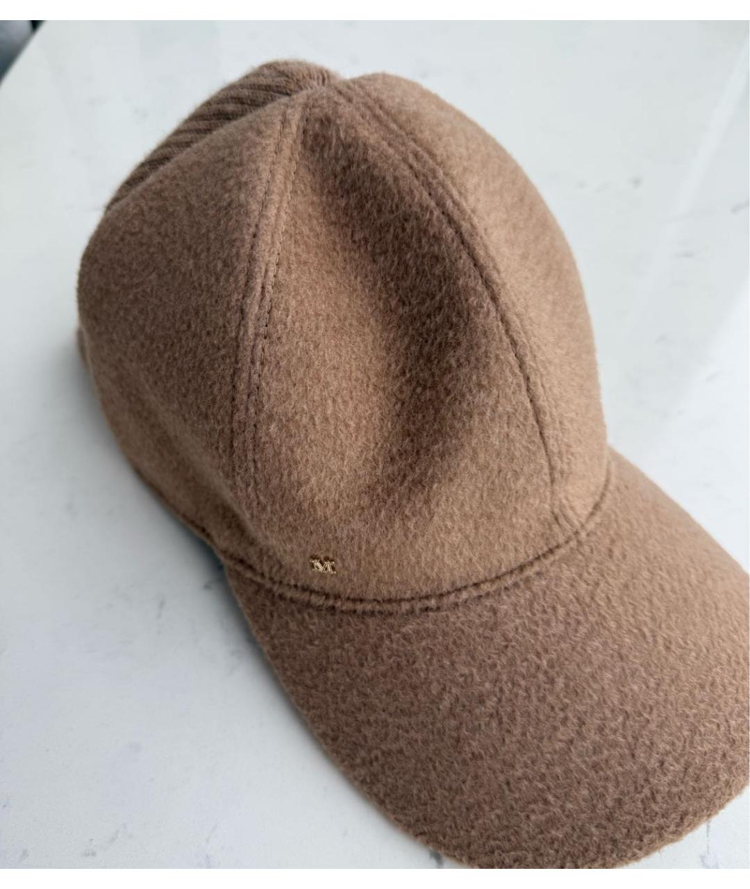 MAX MARA Бежевая кашемировая кепка, фото 4