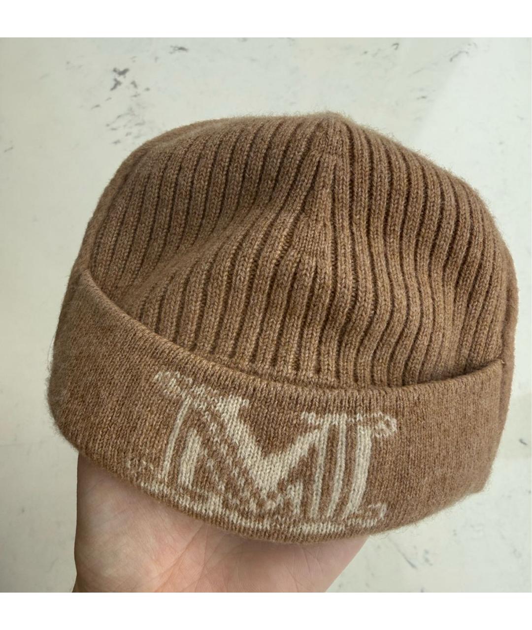 MAX MARA Бежевая кашемировая кепка, фото 2