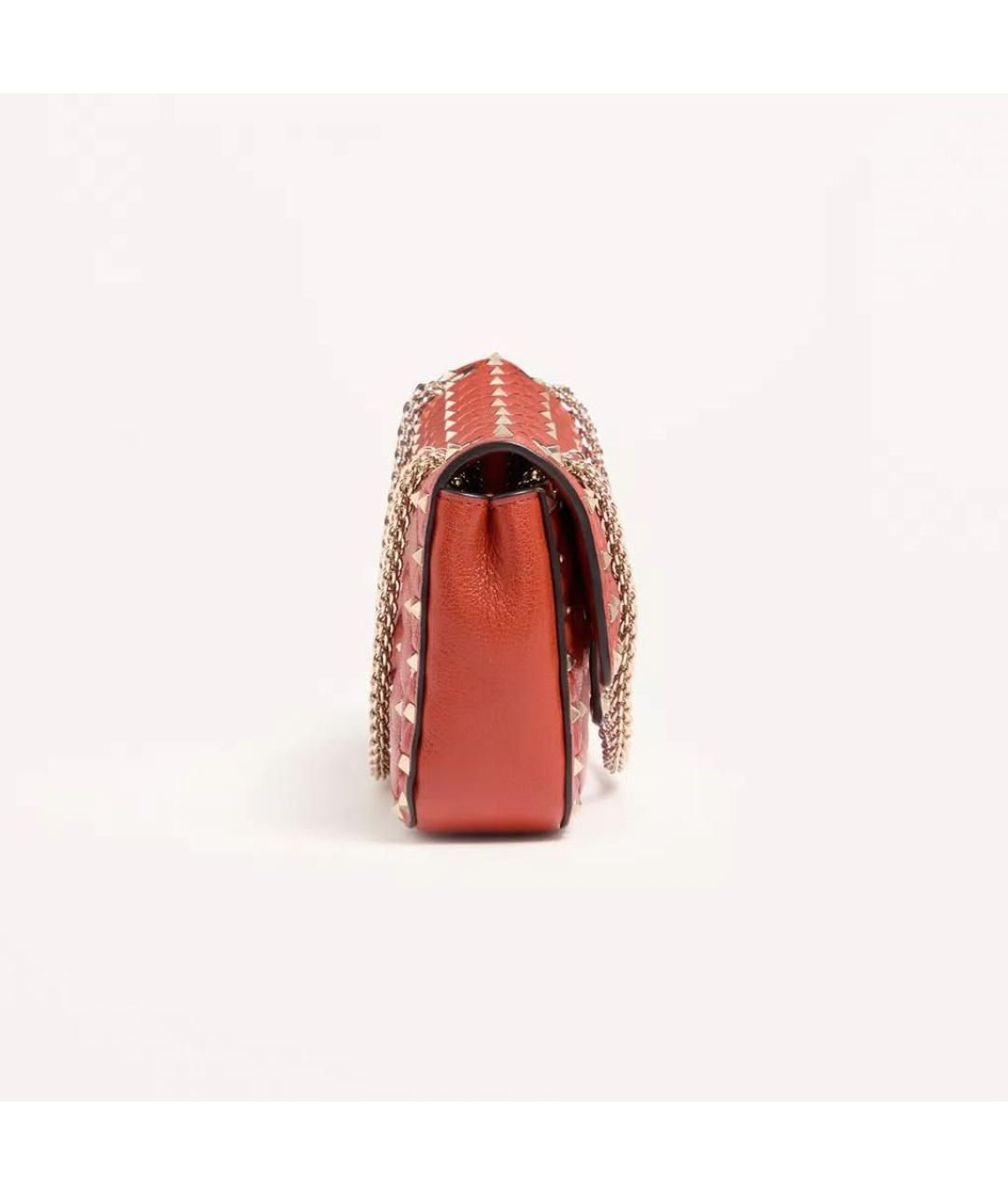 VALENTINO Оранжевая кожаная сумка через плечо, фото 2