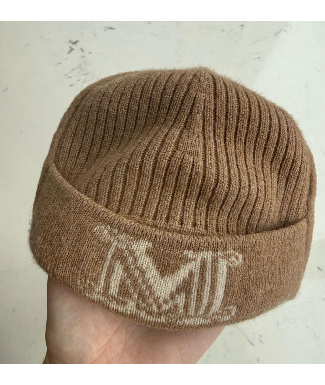 MAX MARA Бежевая кашемировая кепка, фото 2