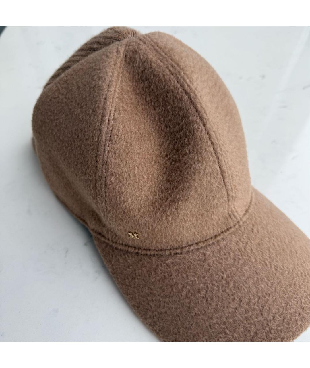 MAX MARA Бежевая кашемировая кепка, фото 4